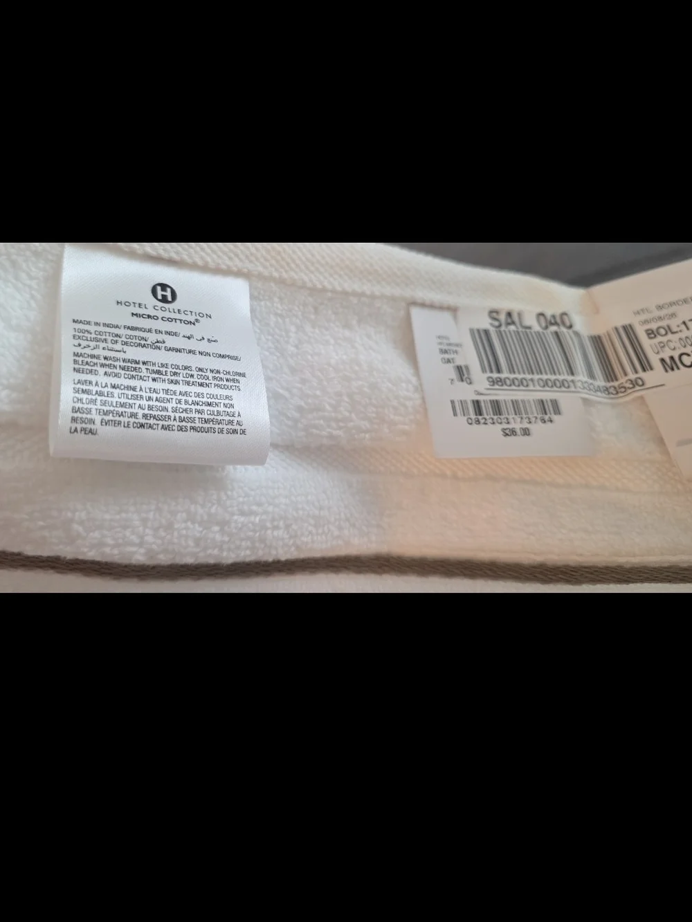 Hotel Collection White Borderline Bath Towel - Plush Absorbent Towel